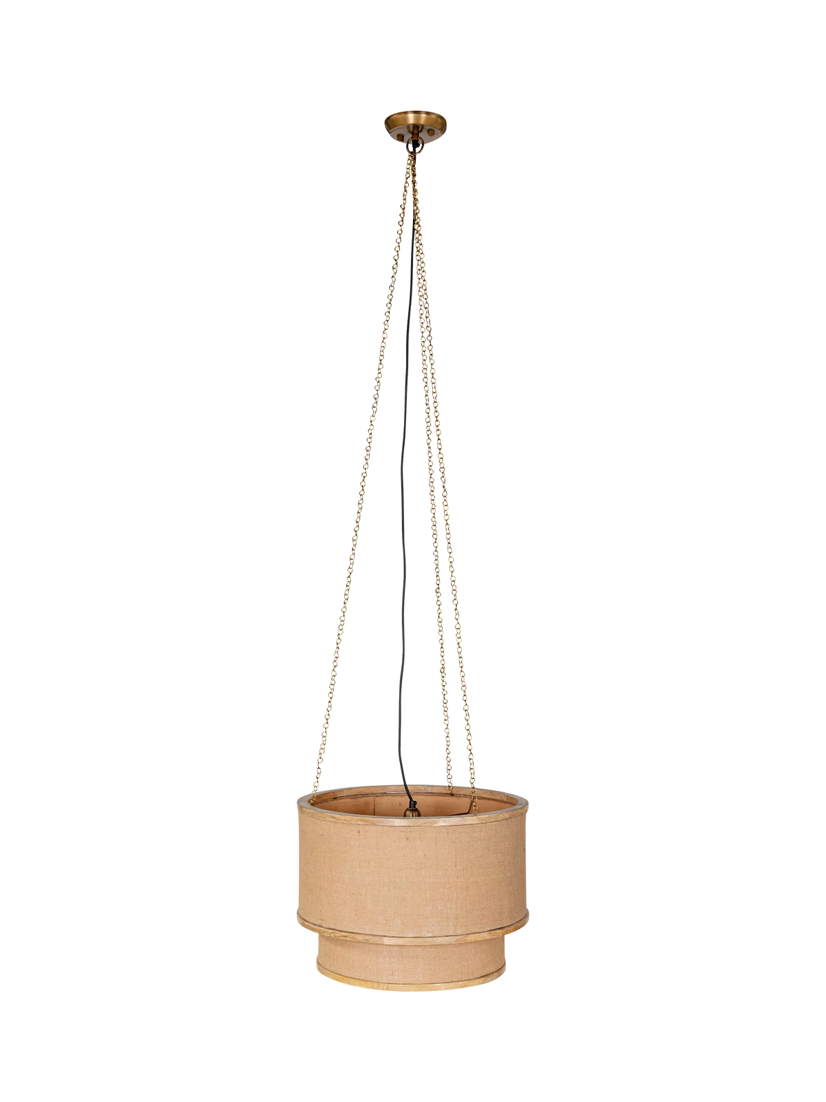 nkuku Darat mango wood and jute ceiling light natural, British brand