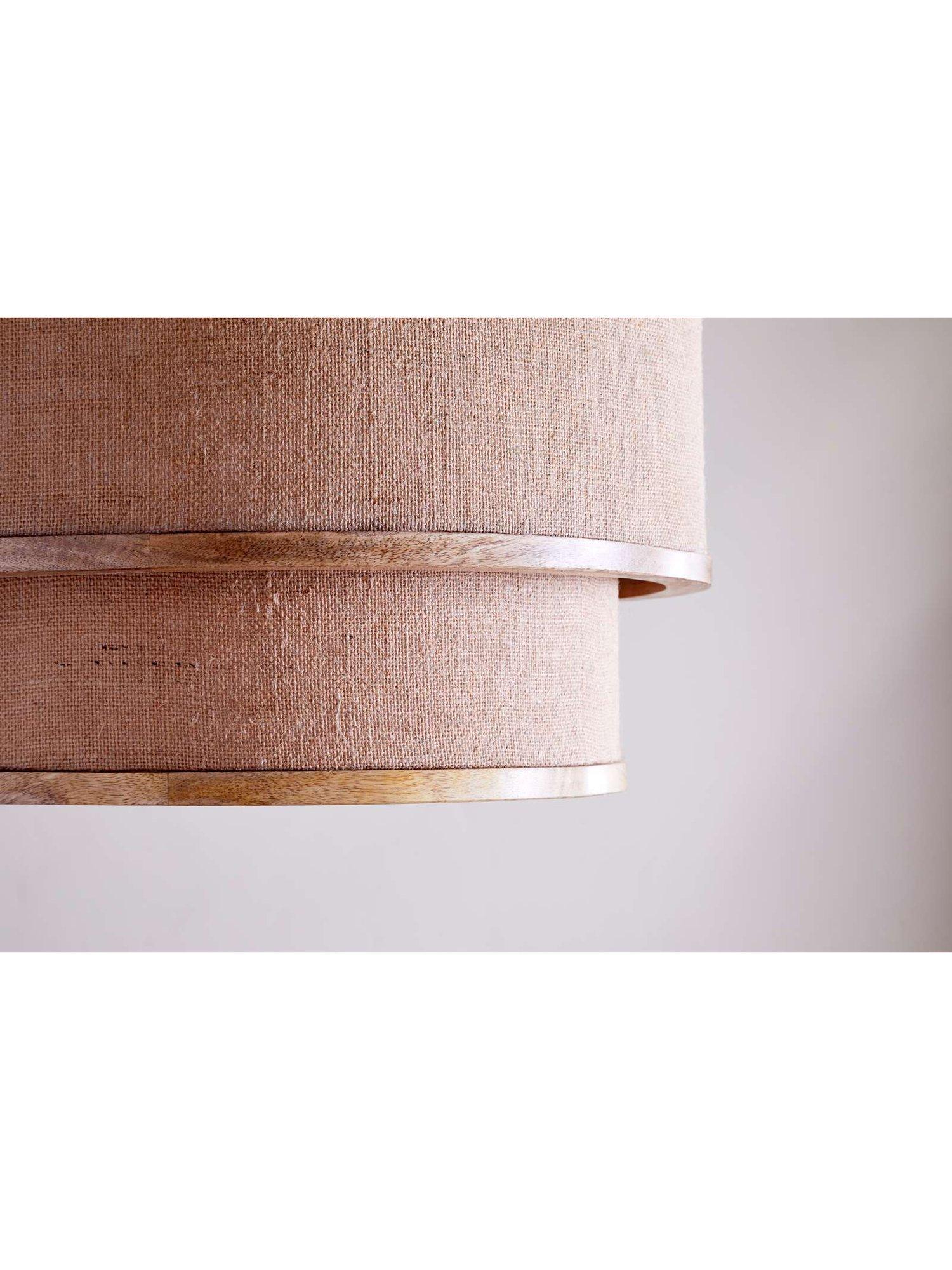 nkuku Darat mango wood and jute ceiling light natural, British brand
