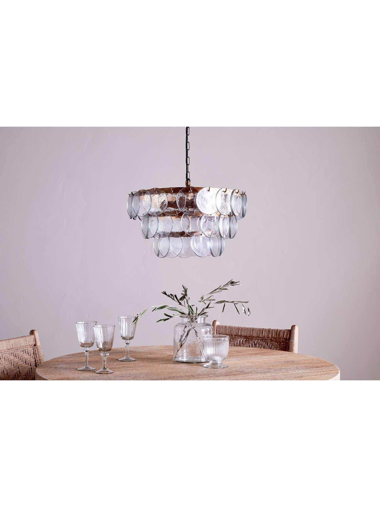 nkuku Kagitha small glass chandelier adjustable drop (British brand)