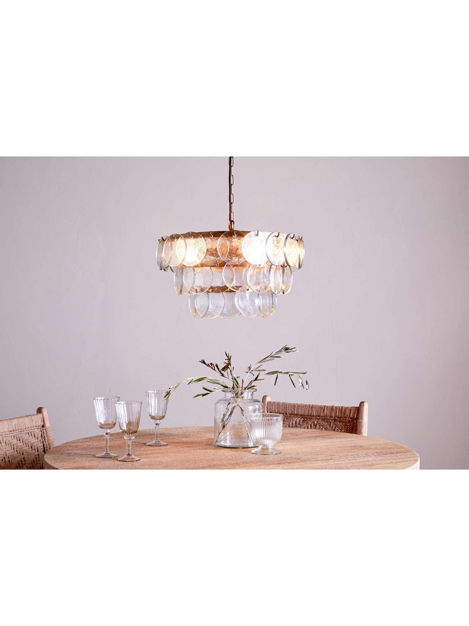 nkuku Kagitha small glass chandelier adjustable drop (British brand)
