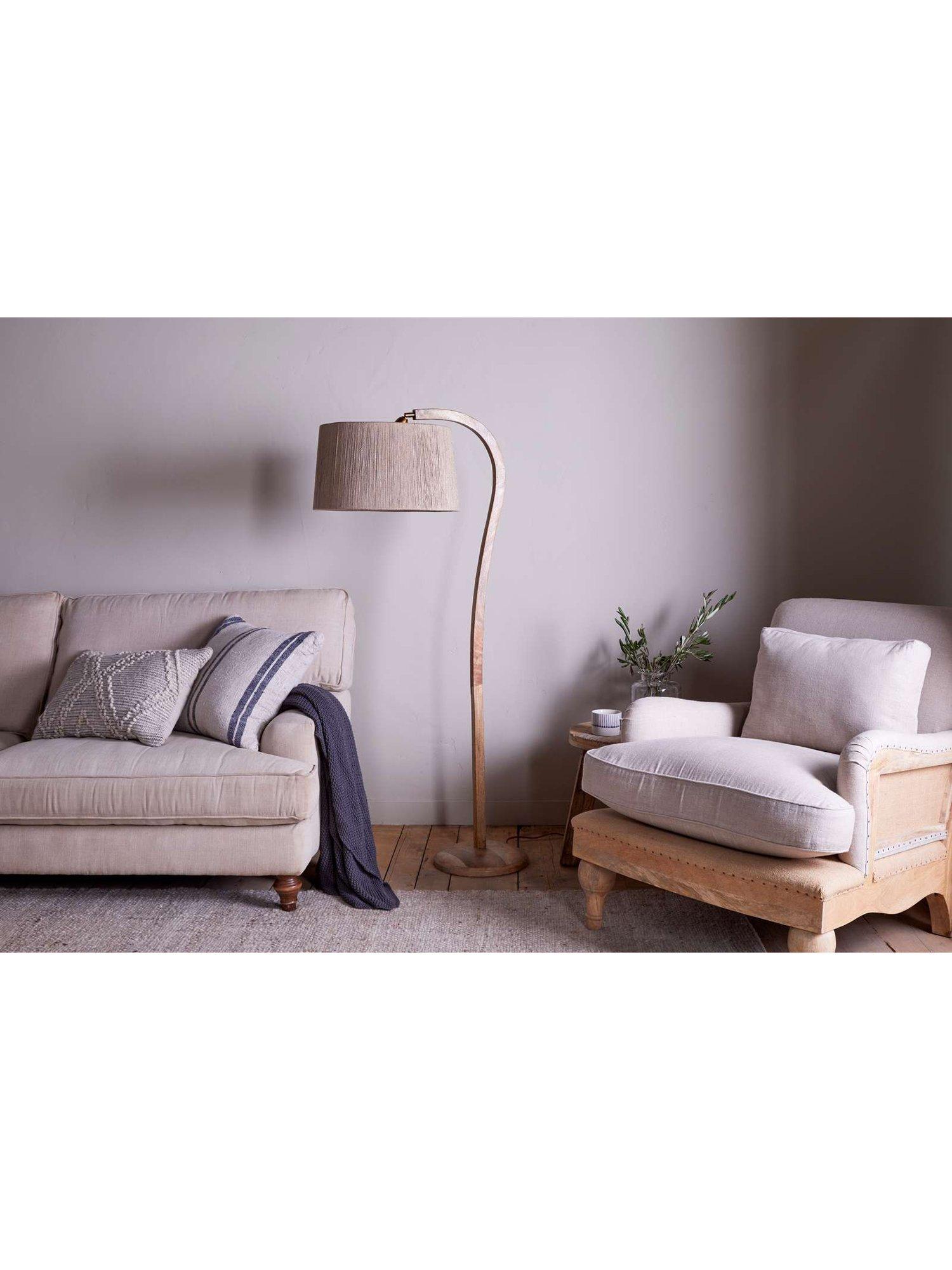 nkuku Namira mango wood floor lamp base natural - British product