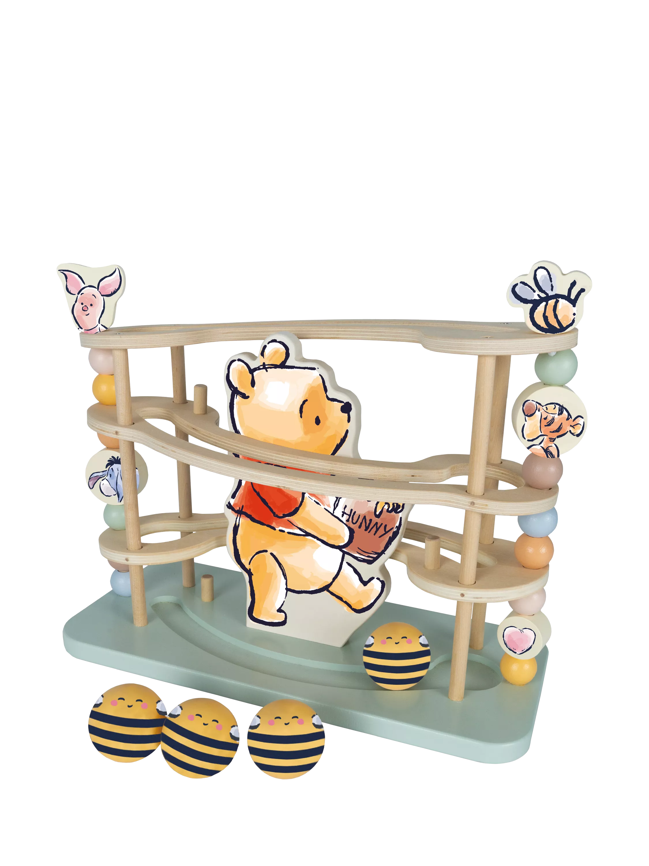 Winnie the Pooh wooden ball runner activity toy - British product