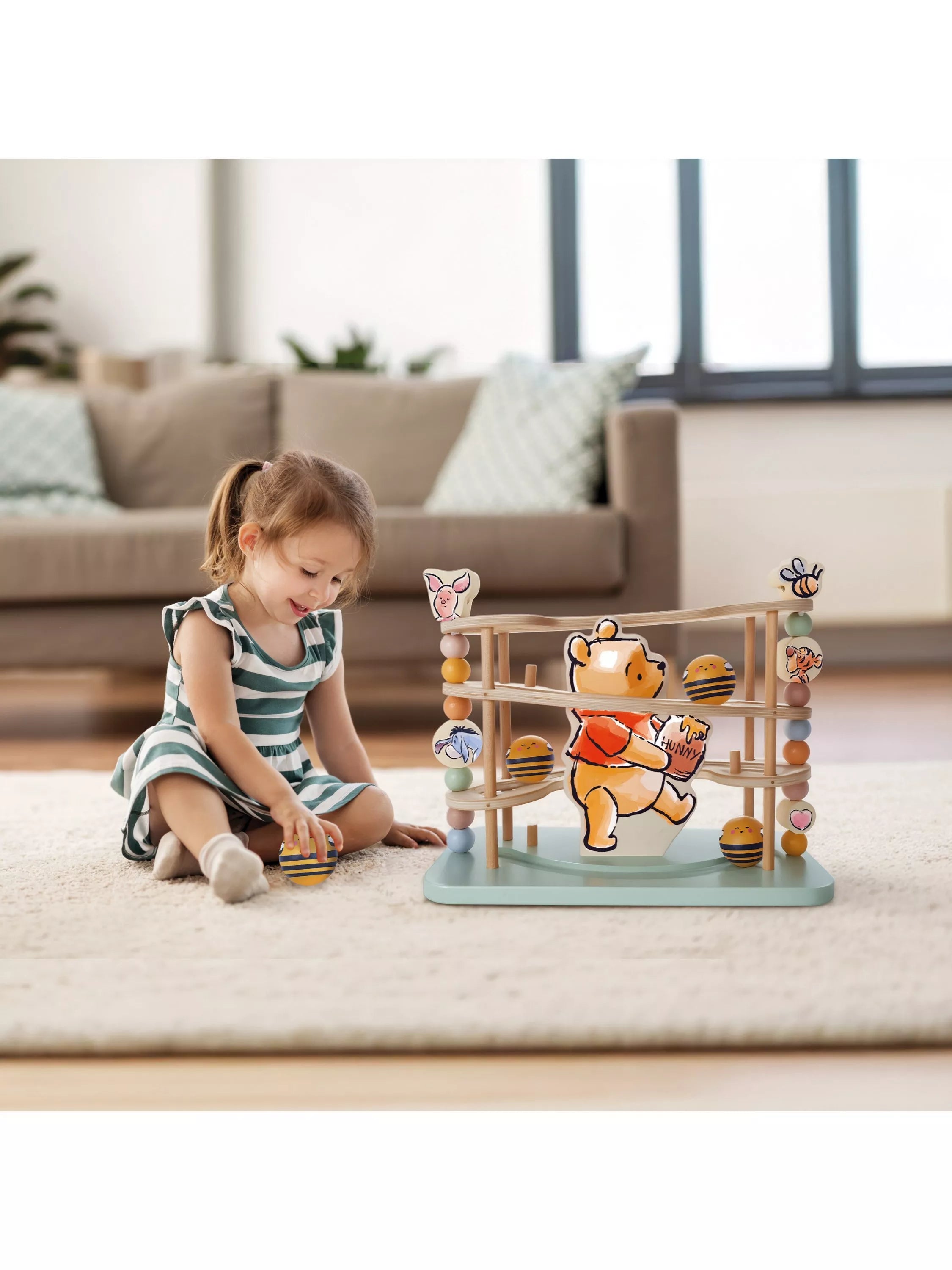 Winnie the Pooh wooden ball runner activity toy - British product