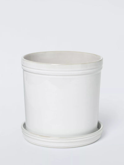 John Lewis John Lewis Classic Glazed Stoneware Planter 19cm Cream- Buy online at McGrocer