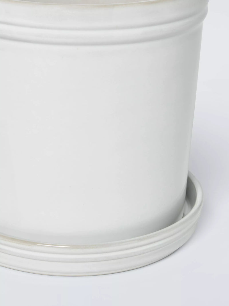 John Lewis classic glazed stoneware planter 19cm cream (British brand)