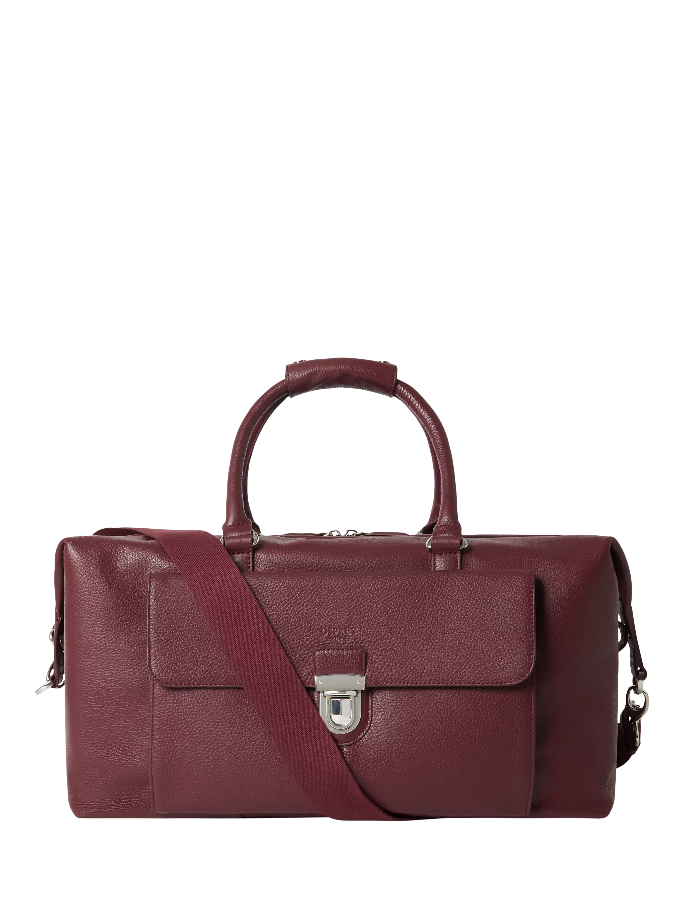 OSPREY LONDON Forest Weekender Bag Black Leather Duffle Bag 26x46x22cm