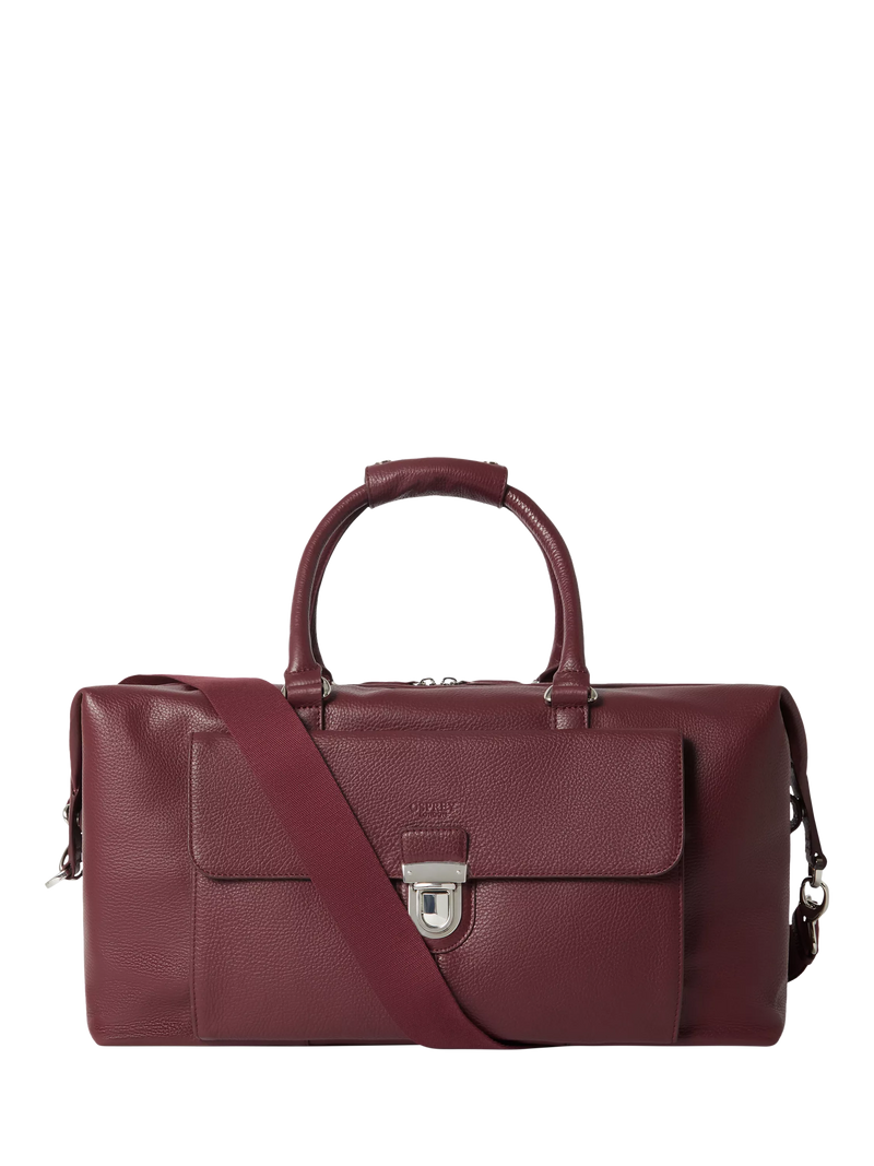OSPREY LONDON Forest Weekender Bag Black Leather Duffle Bag 26x46x22cm
