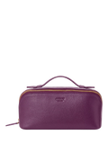 OSPREY LONDON Jet Set Leather Wash Bag, Aubergine