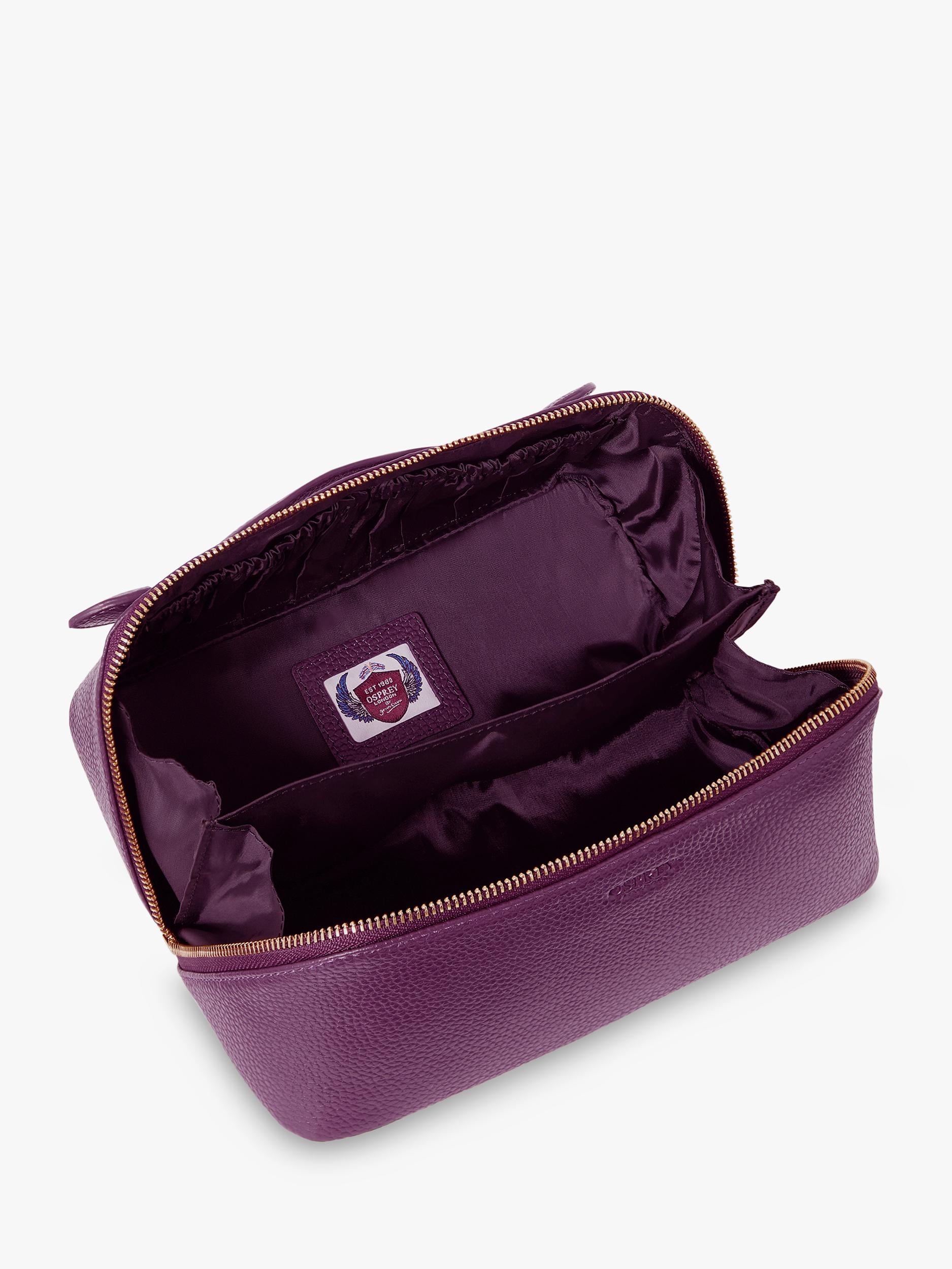 Osprey London Jet Set leather wash bag, imported from the UK