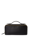 OSPREY LONDON Jet Set Leather Wash Bag, Black