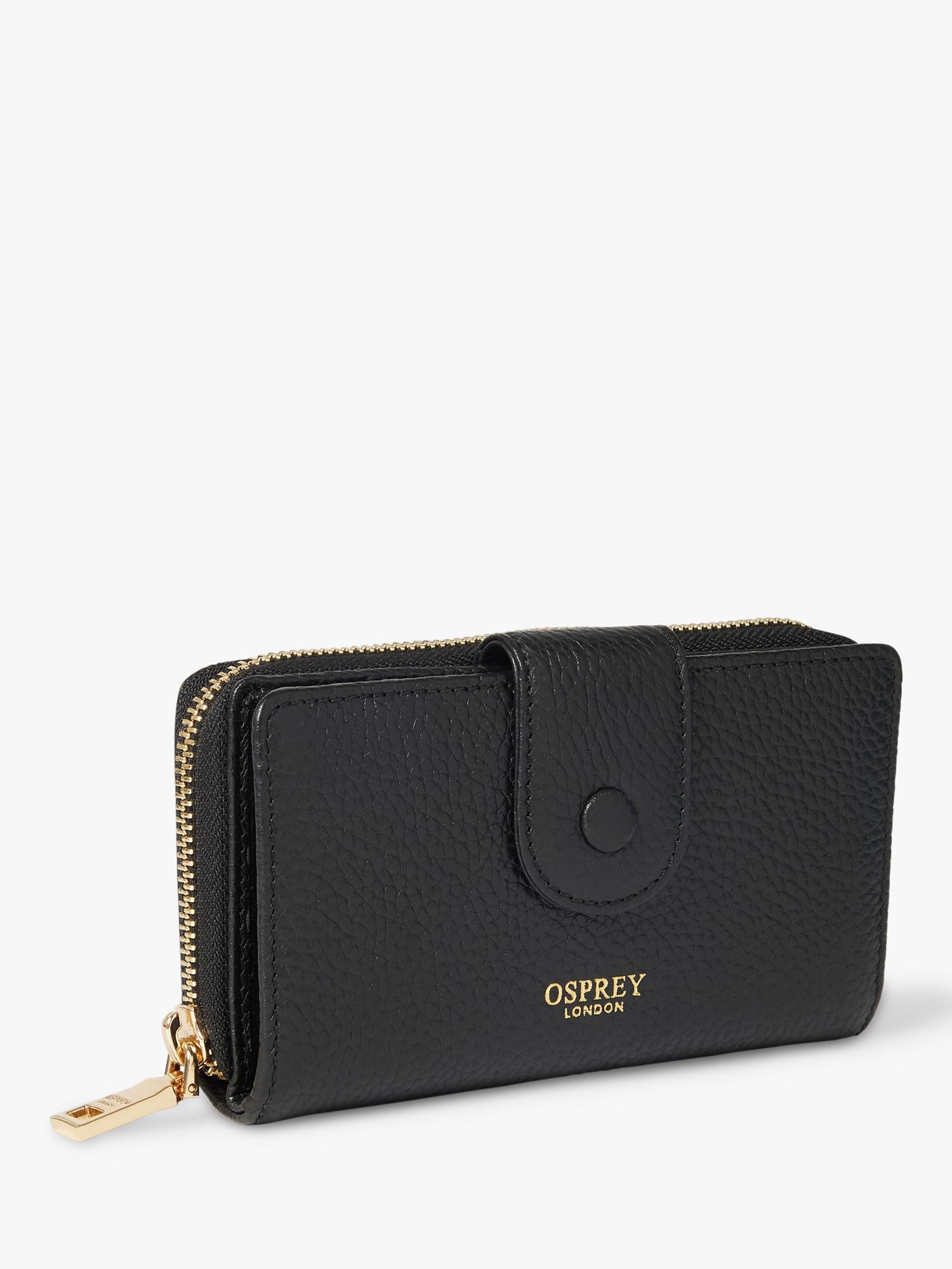 Osprey London medium leather popper purse - British product
