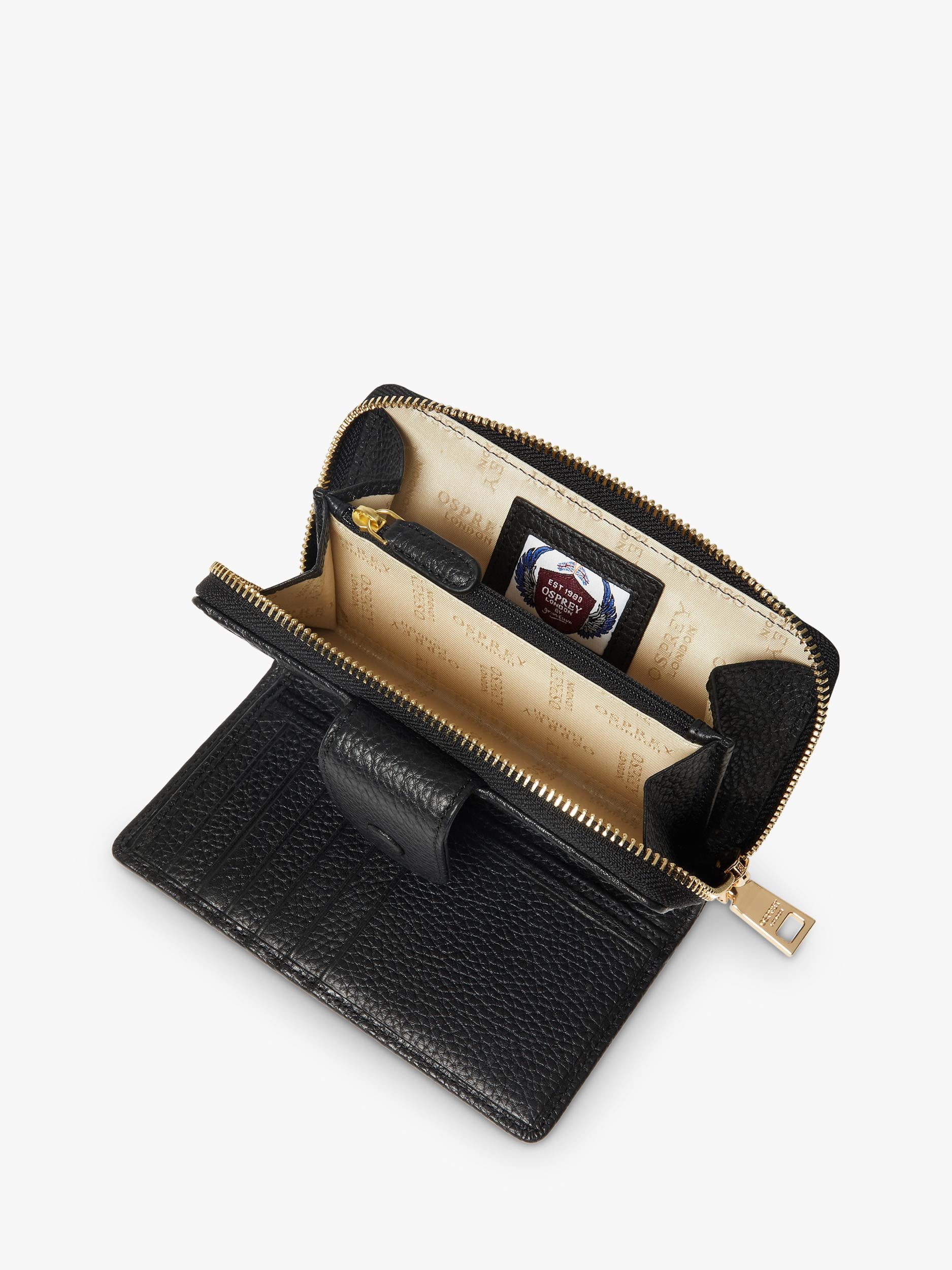 Osprey London medium leather popper purse - British product