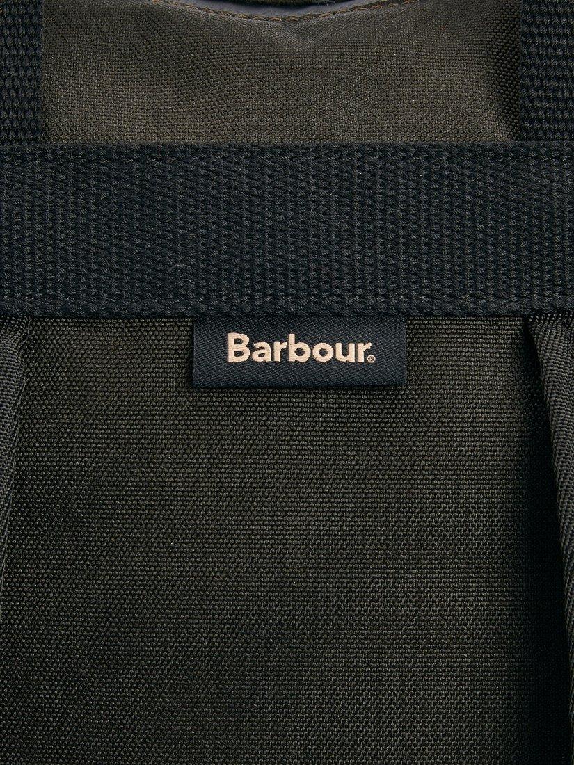 Barbour Field Waxed Cotton Backpack in Olive/Black (British brand)
