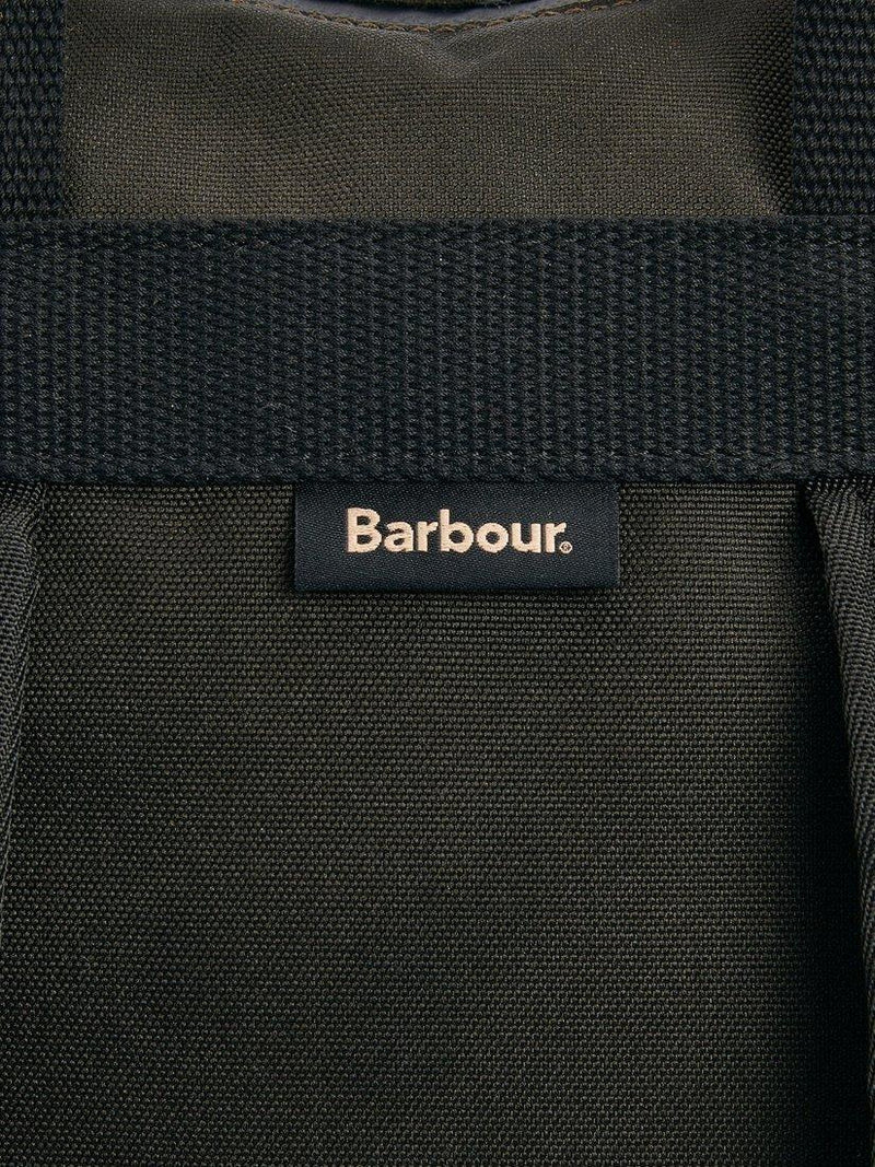 Barbour Field Waxed Cotton Backpack in Olive/Black (British brand)