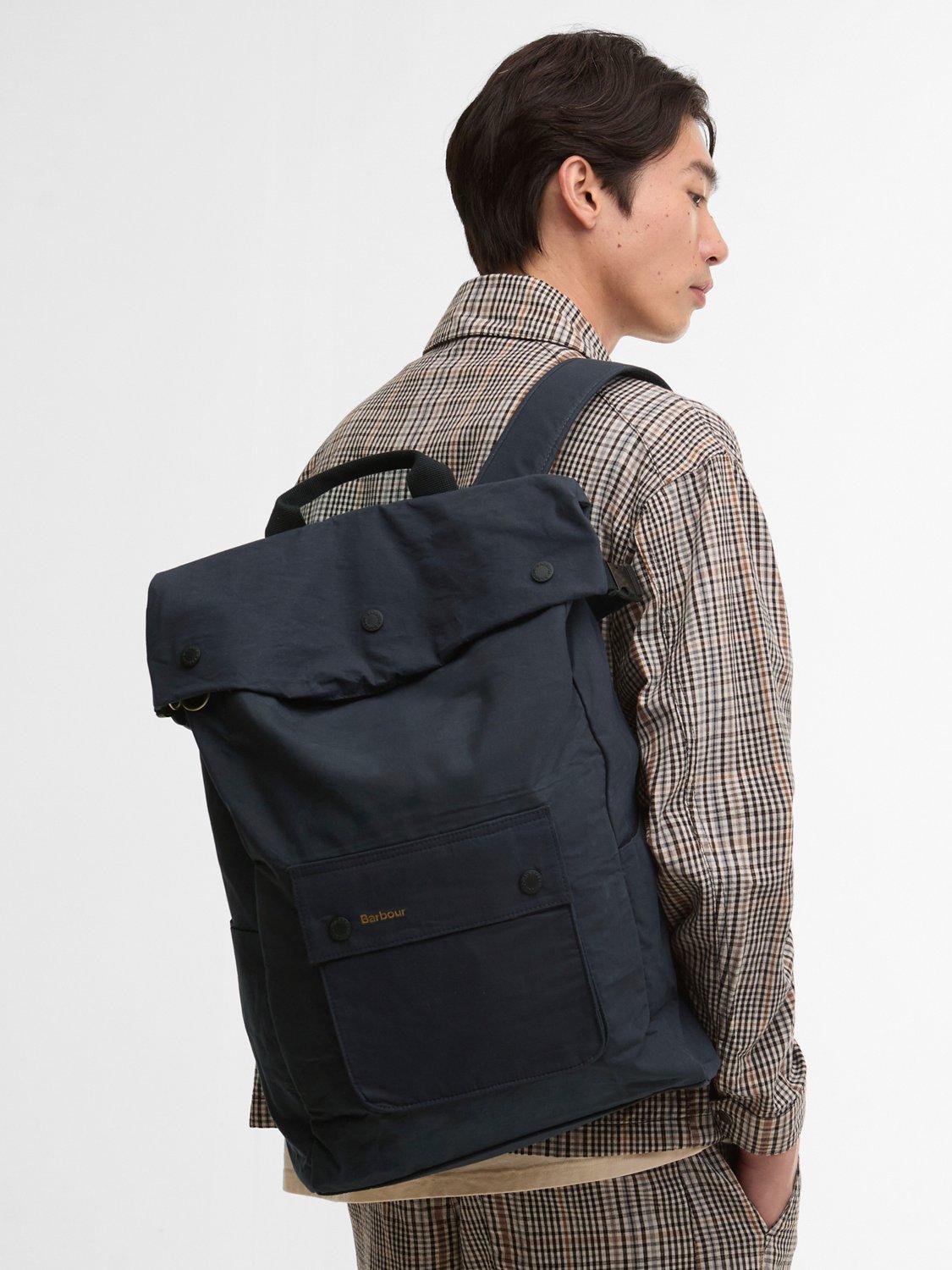 Barbour Transport Fold Over Backpack Black - British product