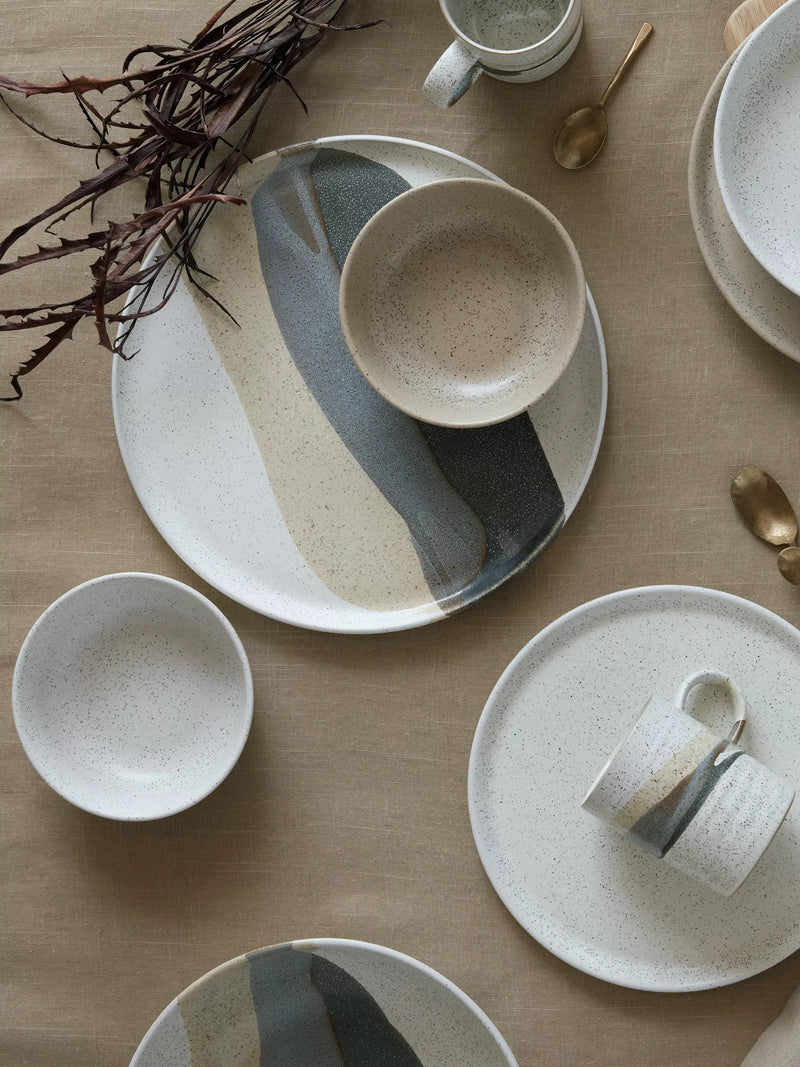 Denby Grain Accent stoneware serving platter 31cm - British product