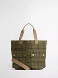 Barbour transport carry-all tote bag in Dusky Green Tartan (British brand)