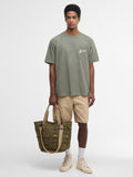 Barbour transport carry-all tote bag in Dusky Green Tartan (British brand)
