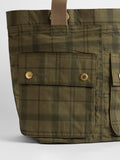 Barbour transport carry-all tote bag in Dusky Green Tartan (British brand)