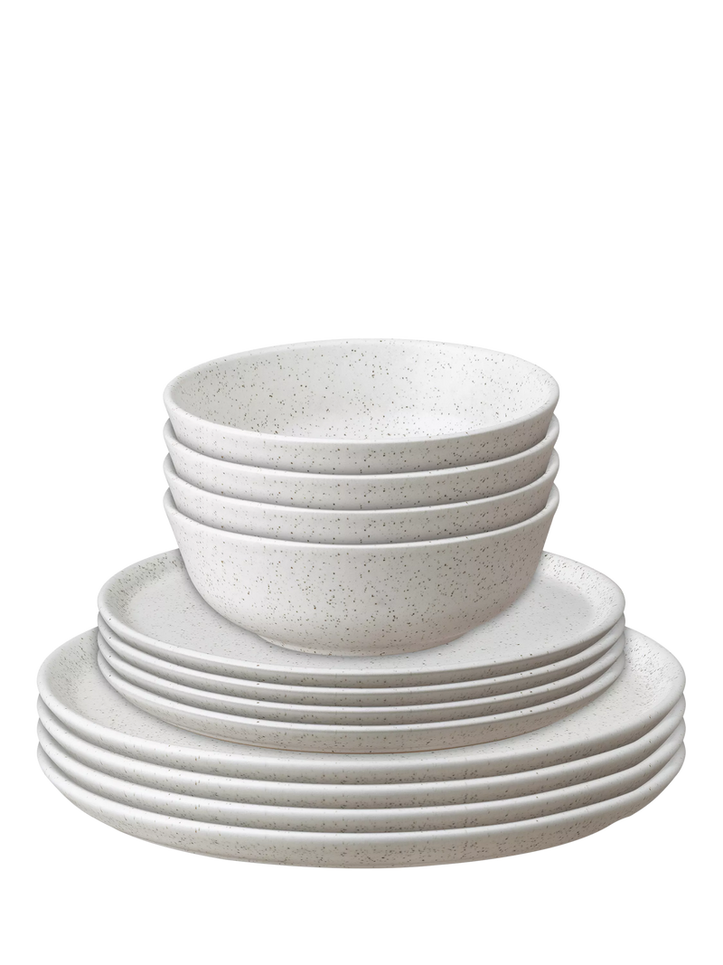 Denby Grain Stoneware Dinnerware Set, 12 Piece, Barley