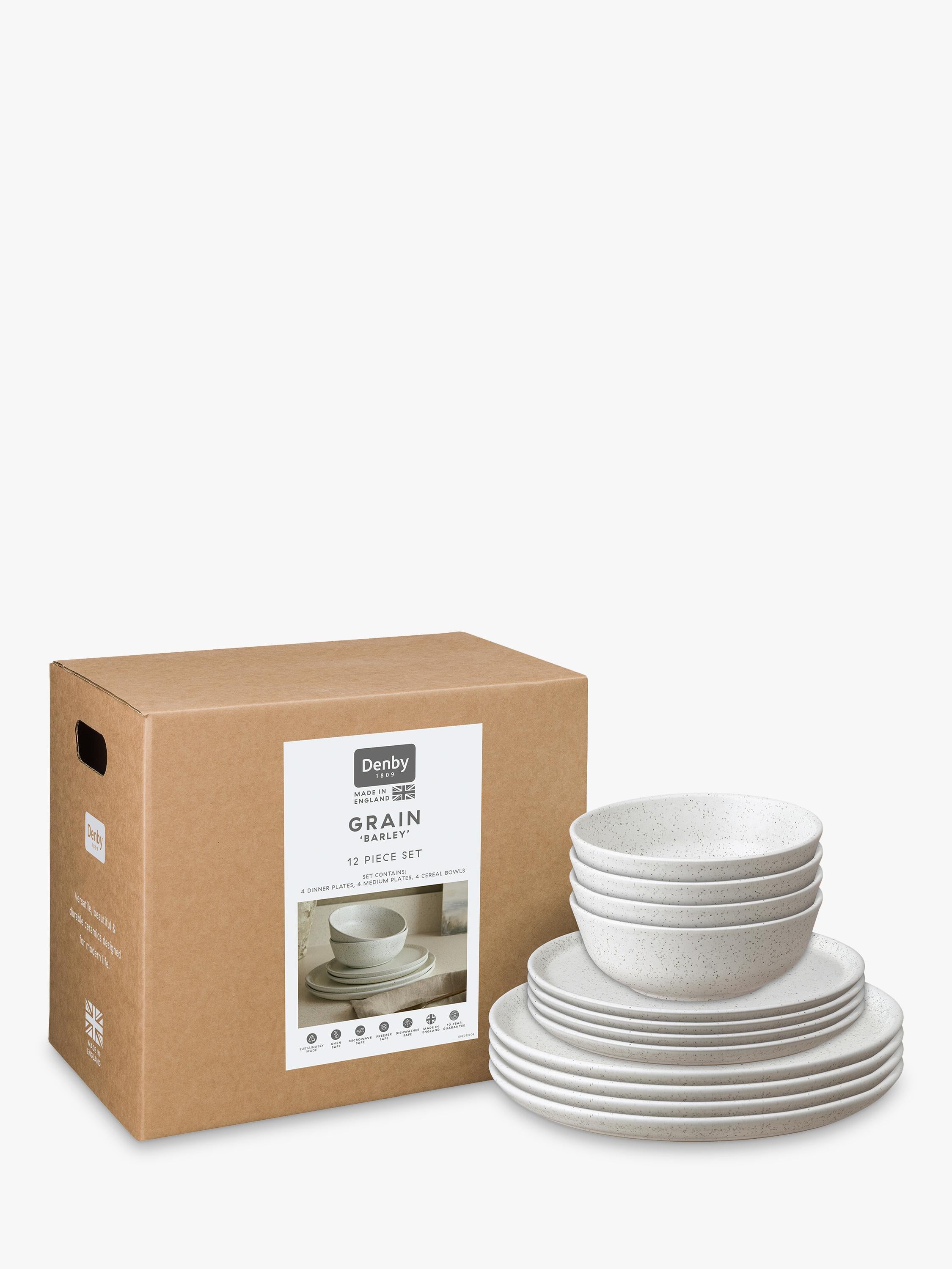 Denby Grain stoneware dinnerware set 12 piece (British brand)