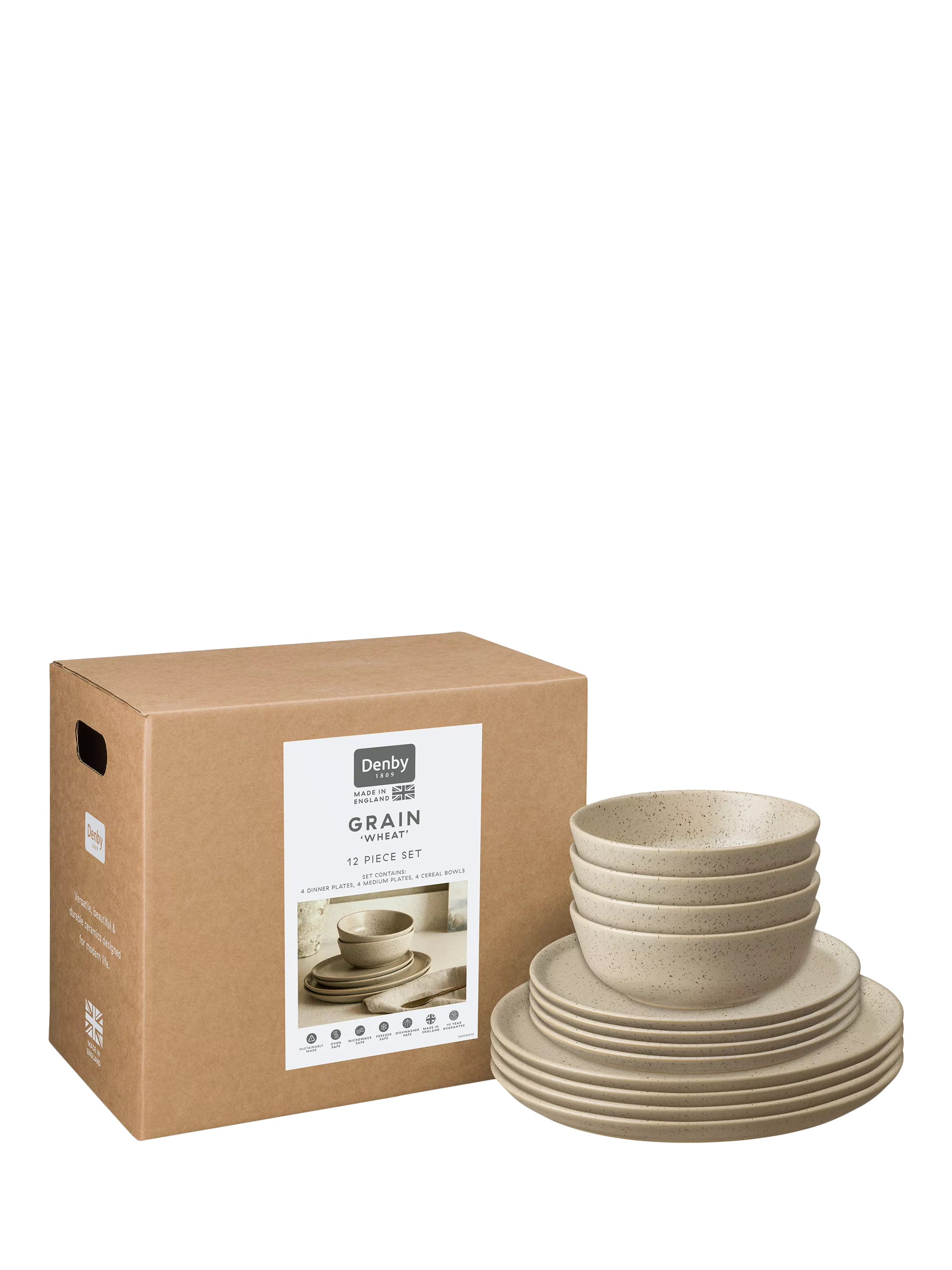 Denby Grain stoneware dinnerware set 12 piece (British brand)
