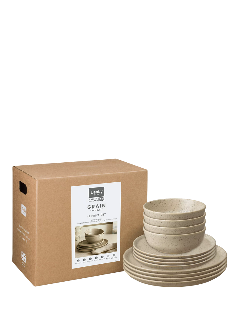 Denby Grain stoneware dinnerware set 12 piece (British brand)