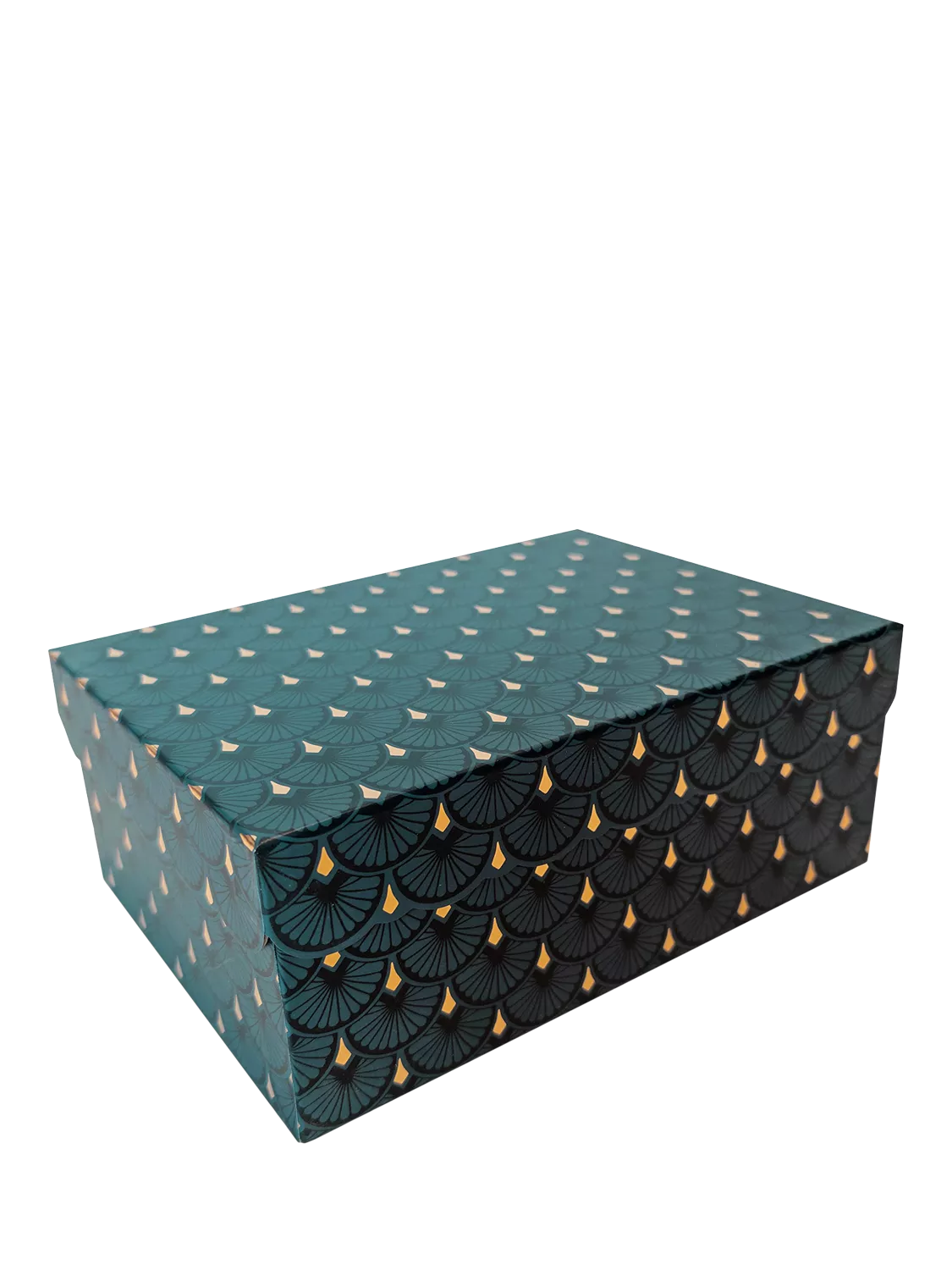 Eleanor Stuart art deco scalloped gift box dark green - British product