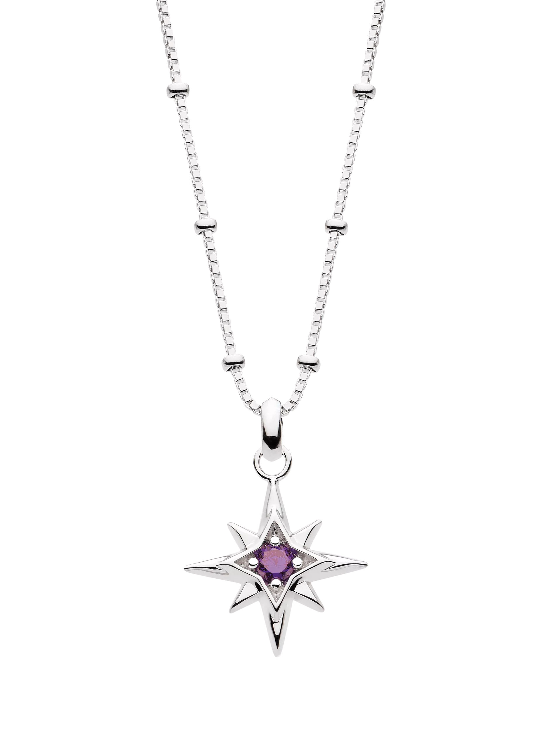 Kit Heath Céleste Aurora crystal birthstone necklace with amethyst - British product