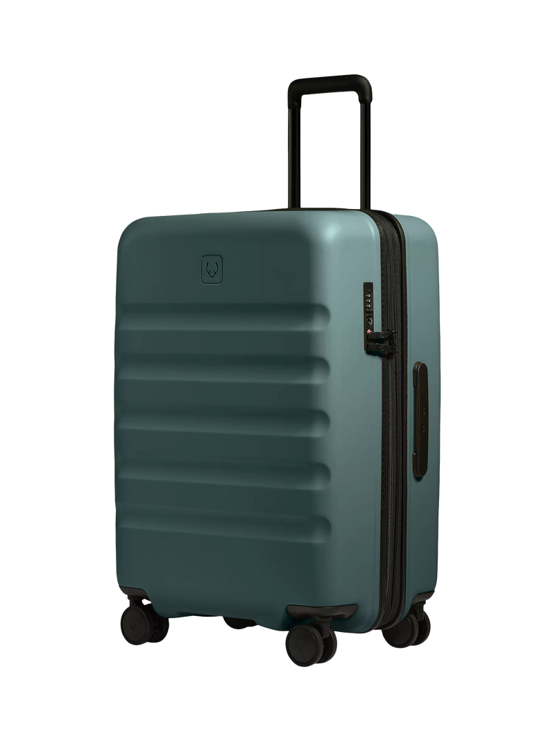 Antler Icon Stripe 66cm Expandable Double Wheel Medium Suitcase, Glade Blue