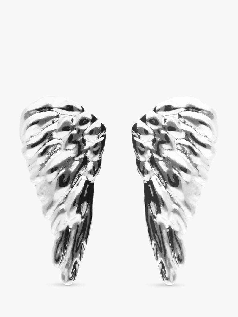 UNOde50 textured wing earrings silver plated (British brand)