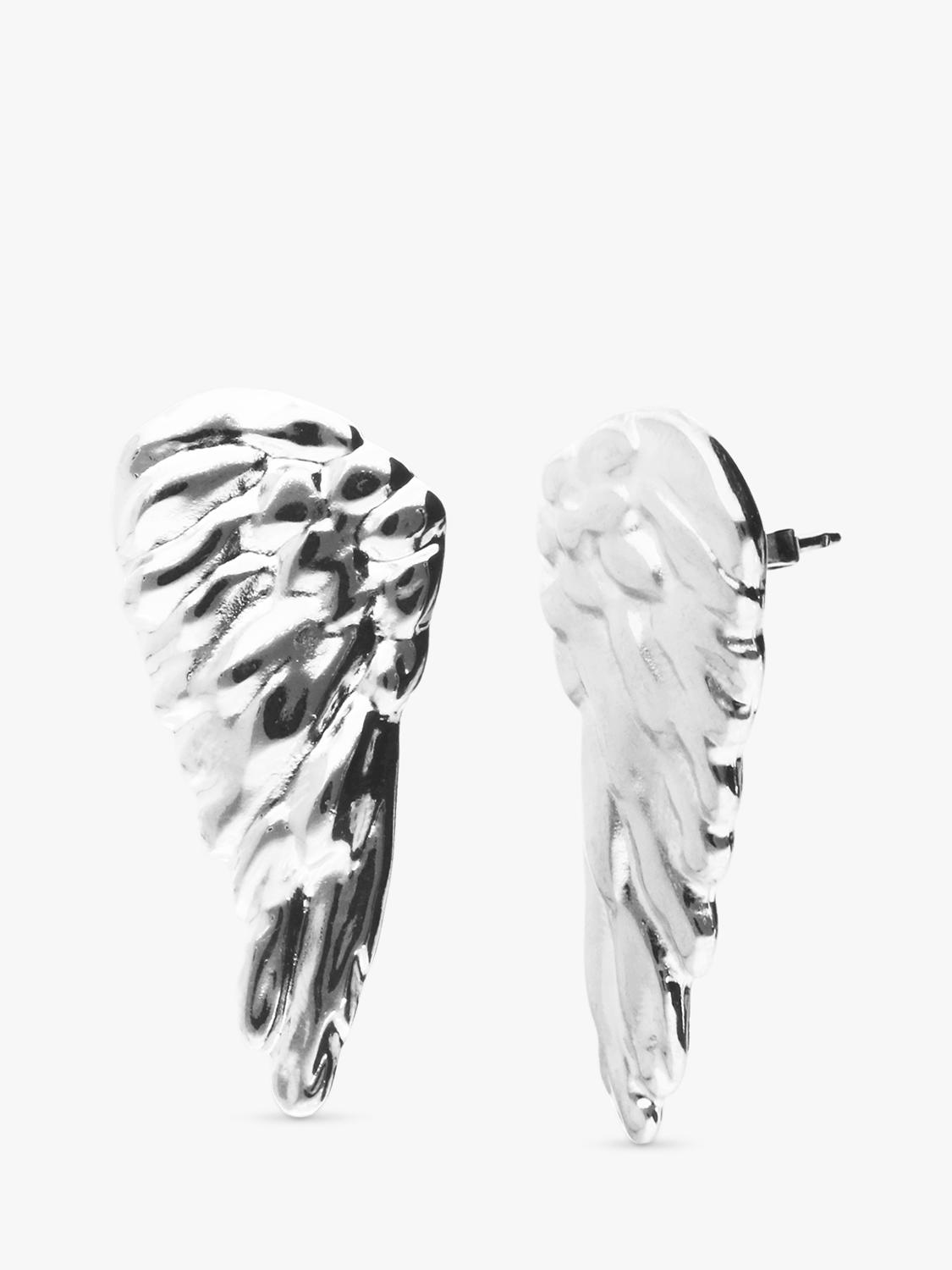 UNOde50 textured wing earrings silver plated (British brand)