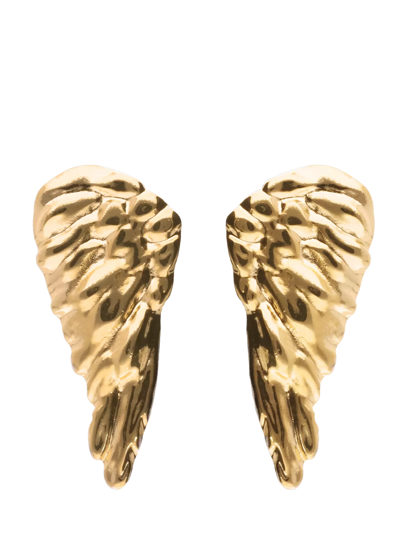 UNOde50 textured wing earrings silver plated (British brand)