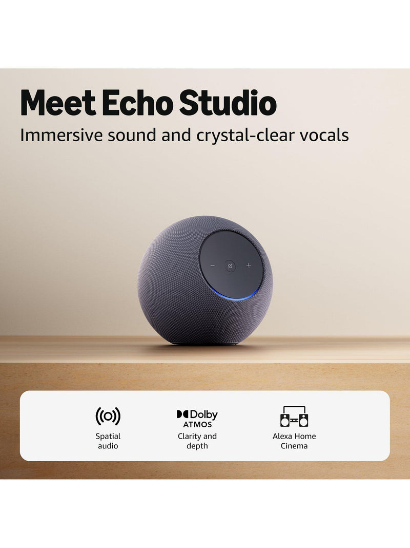 Amazon Echo Studio smart speaker with Alexa+ early access, UK version