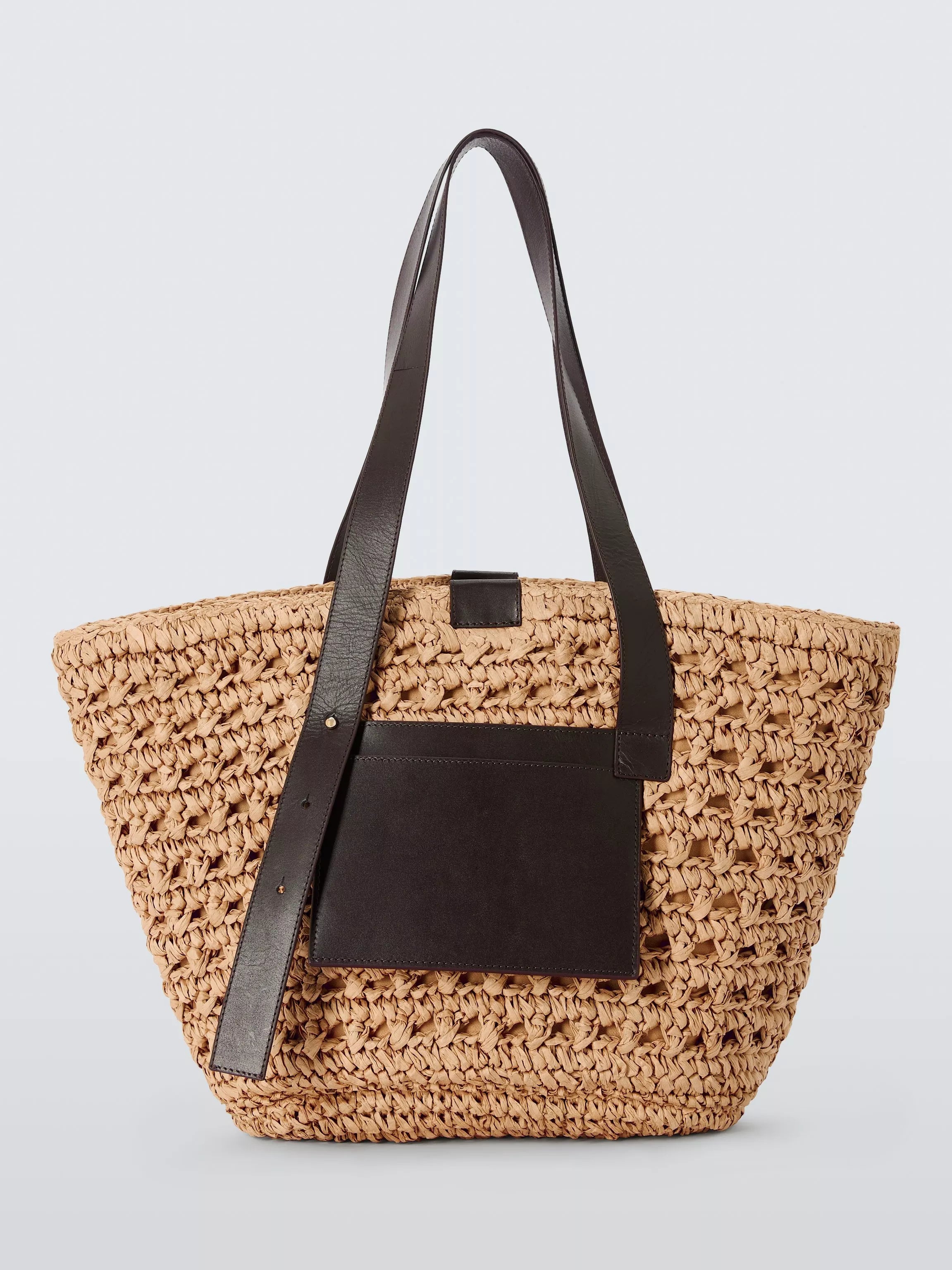 John Lewis brown raffia tote bag, UK version