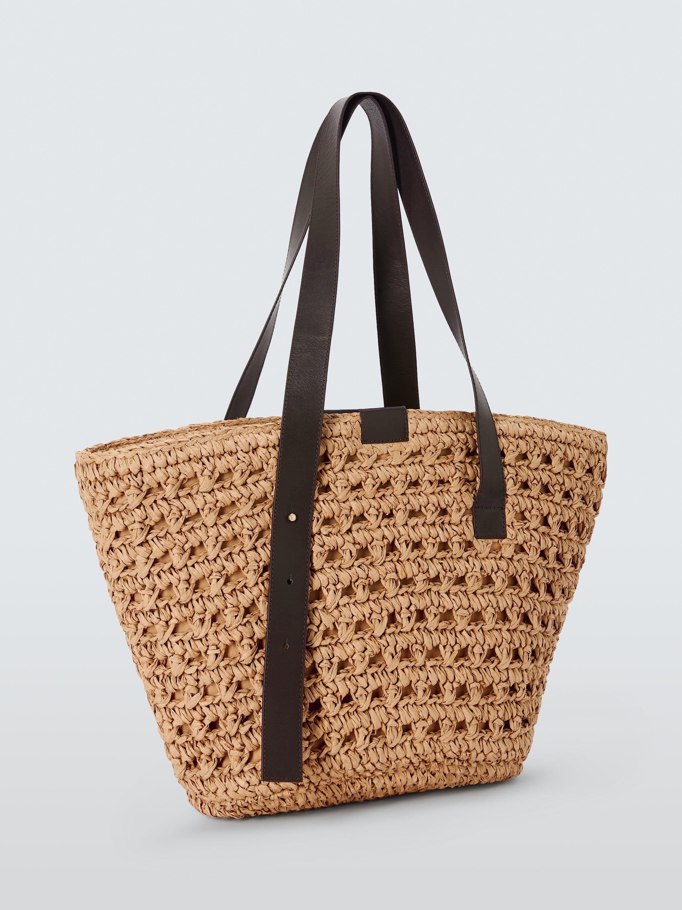 John Lewis brown raffia tote bag, UK version