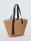John Lewis brown raffia tote bag, UK version