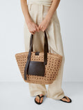 John Lewis brown raffia tote bag, UK version