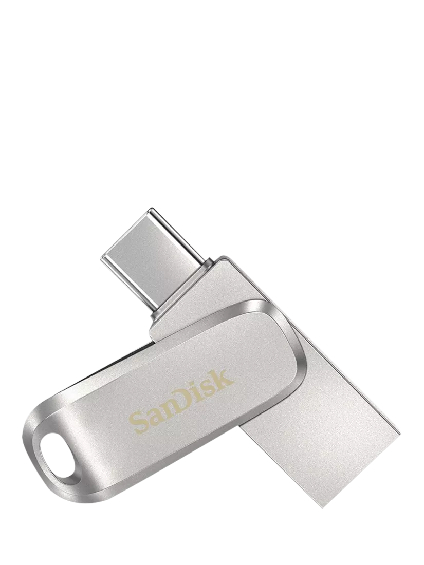SanDisk Ultra Dual Drive Luxe USB-C & USB-A Flash Drive, 256GB, Silver