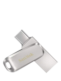 SanDisk Ultra Dual Drive Luxe USB-C & USB-A Flash Drive, 64GB, Silver