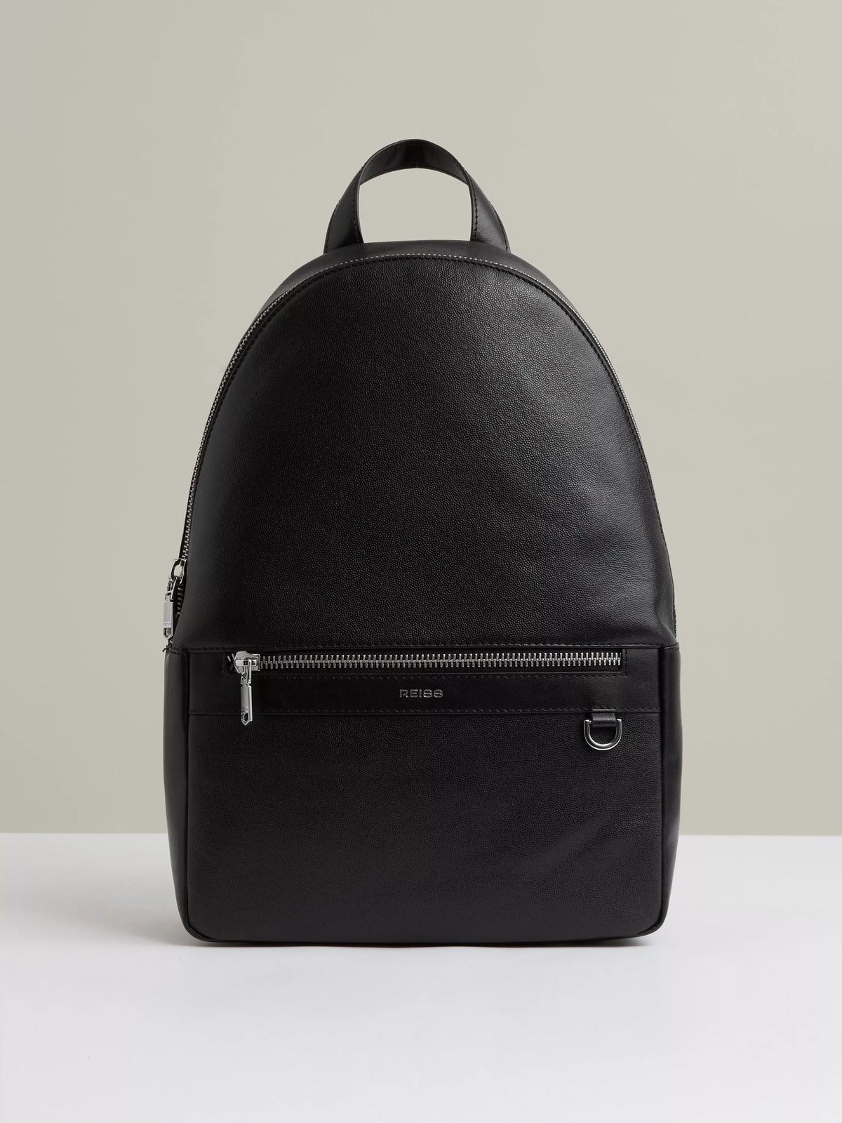Reiss leather backpack black - British product