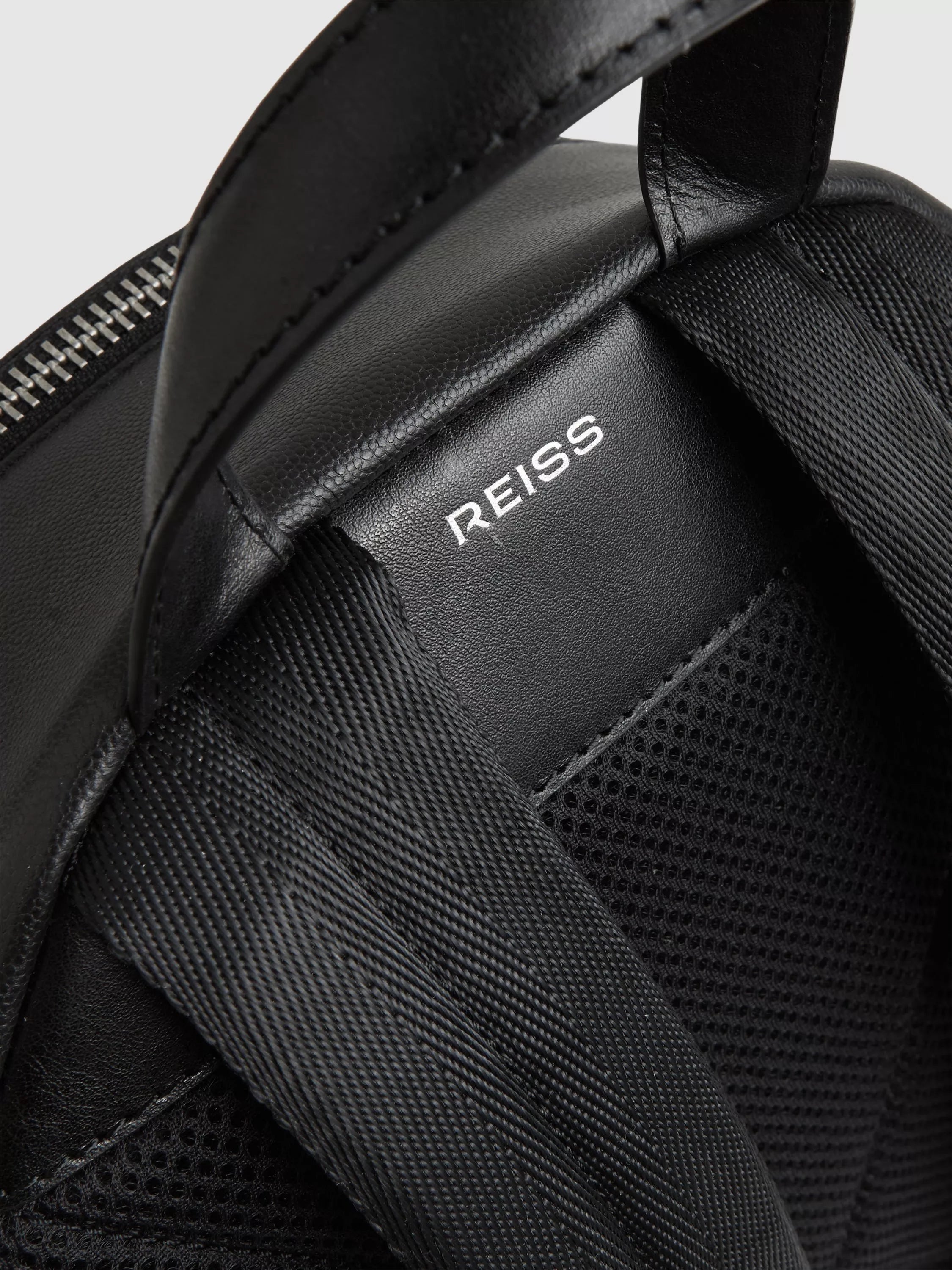 Reiss leather backpack black - British product