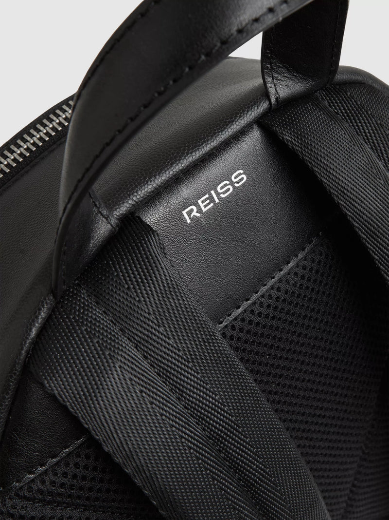 Reiss leather backpack black - British product
