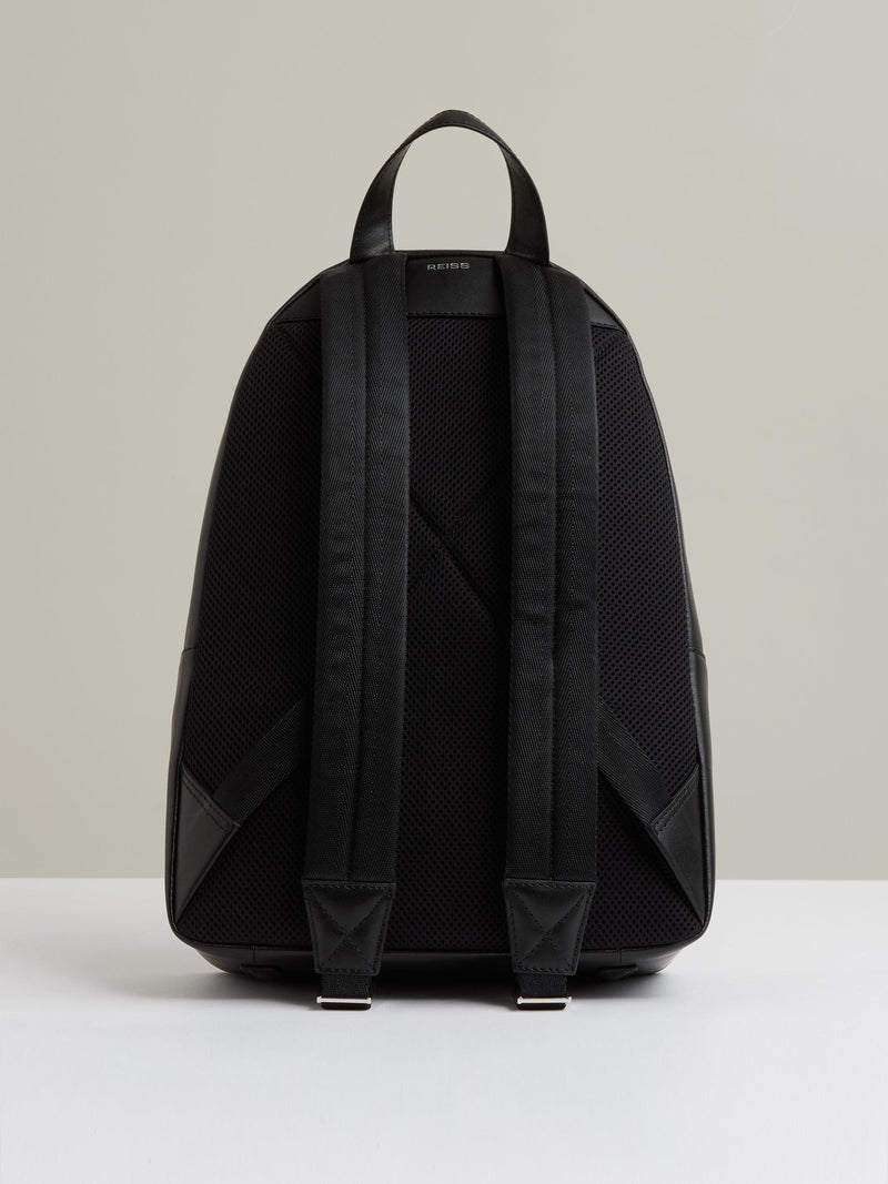 Reiss leather backpack black - British product