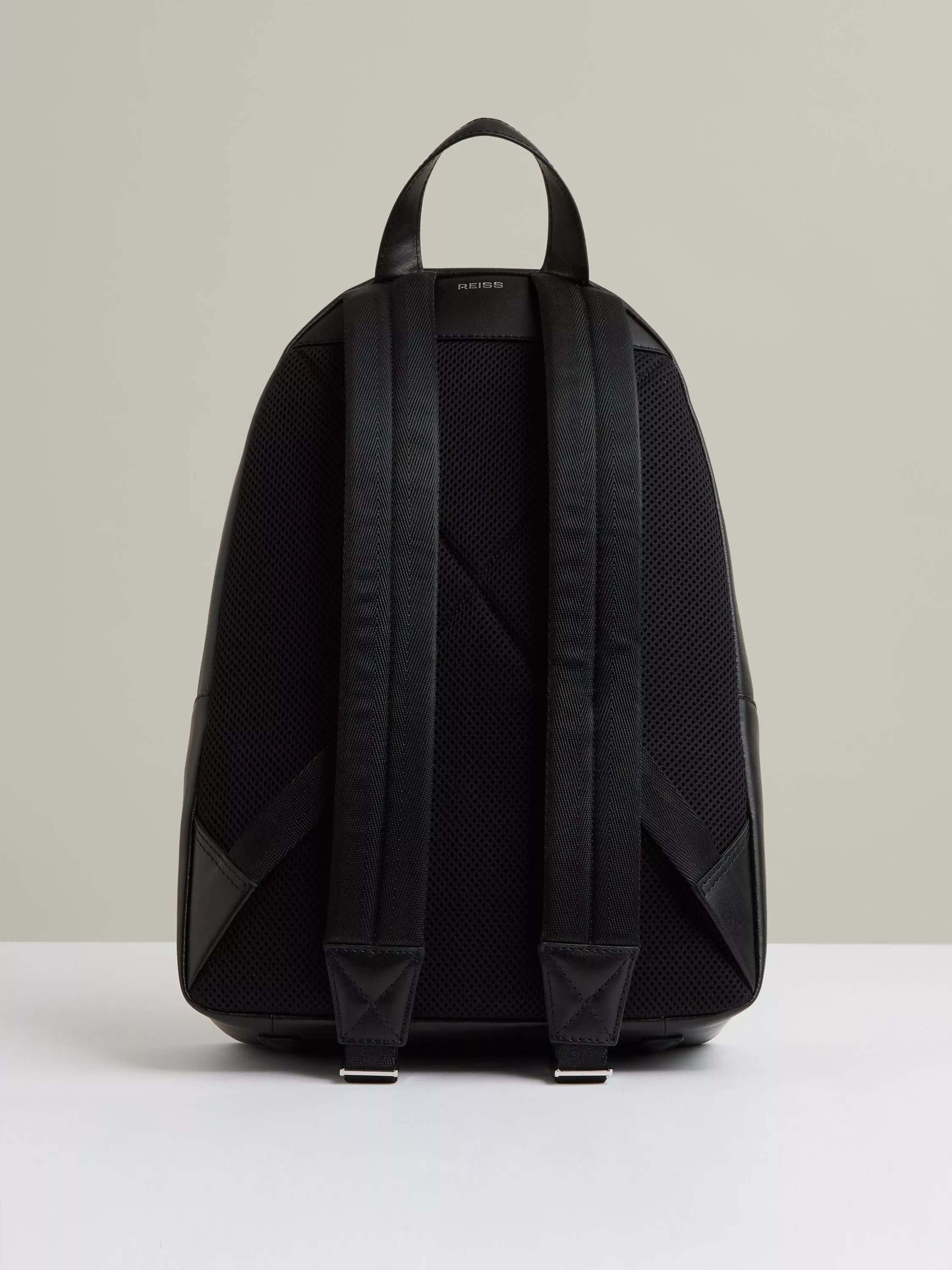 Reiss leather backpack black - British product