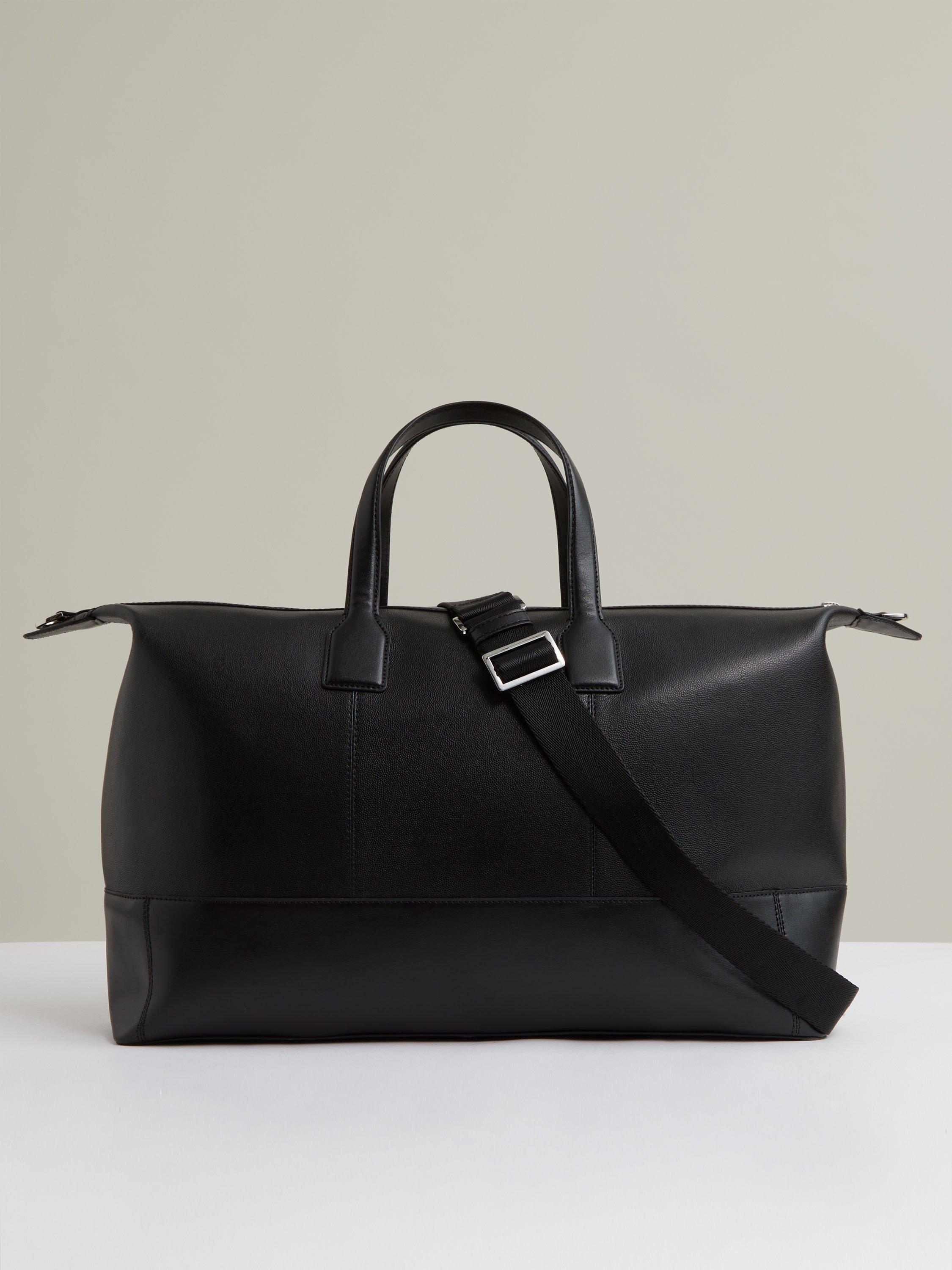 Reiss Casey leather holdall bag black - British product