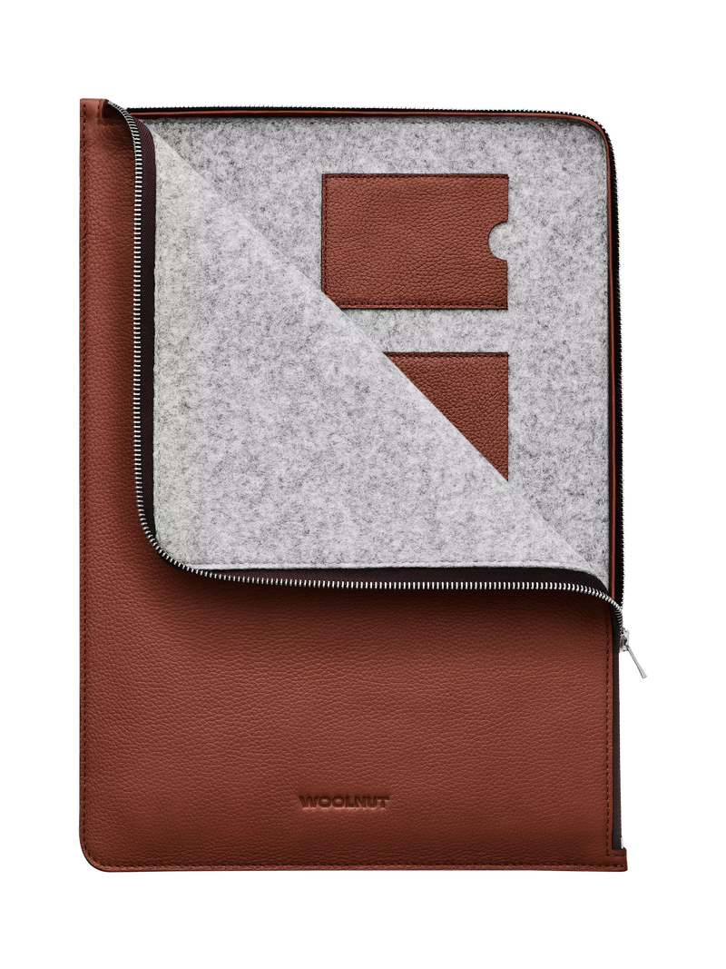 WOOLNUT Leather Folio Cognac for 16-inch MacBook Pro (British brand)