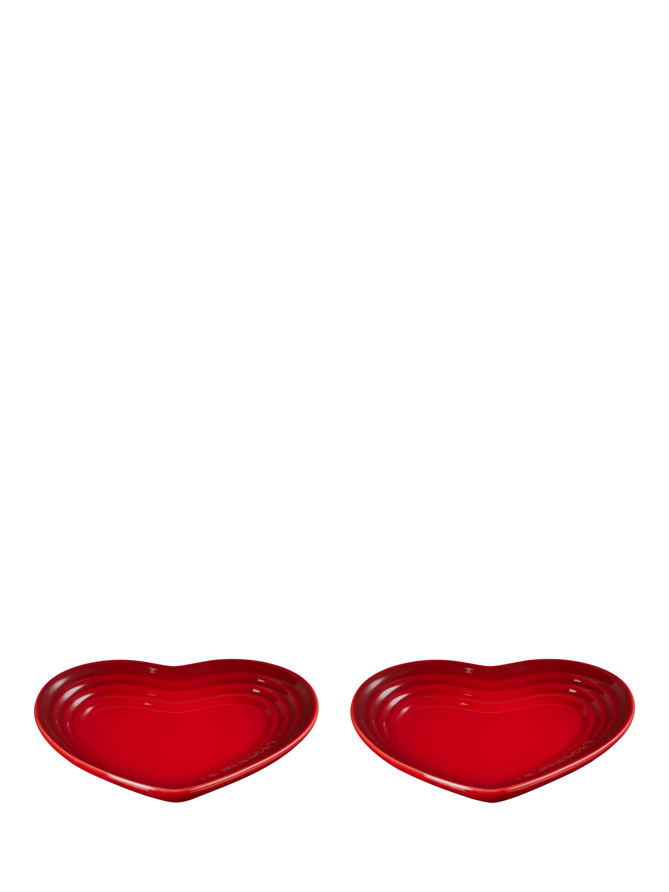 Le Creuset stoneware heart plates Cerise 14cm, UK version