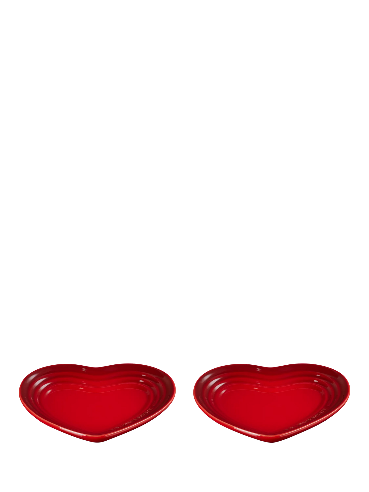 Le Creuset stoneware heart plates Cerise 14cm, UK version
