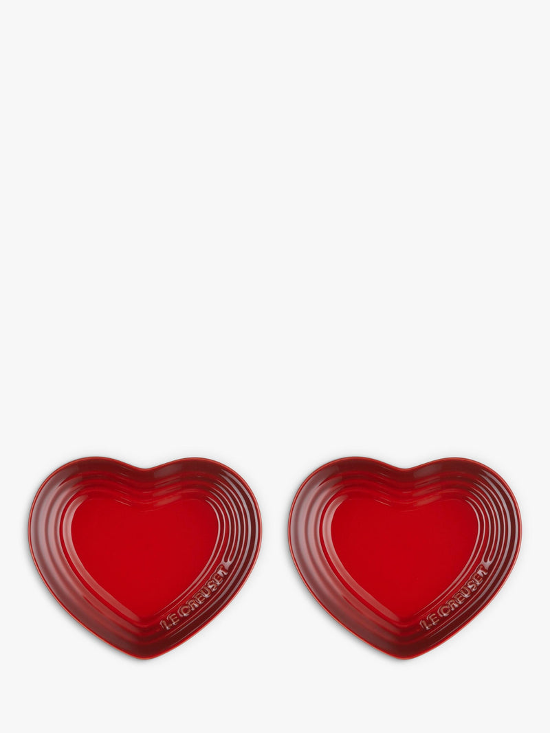 Le Creuset stoneware heart plates Cerise 14cm, UK version